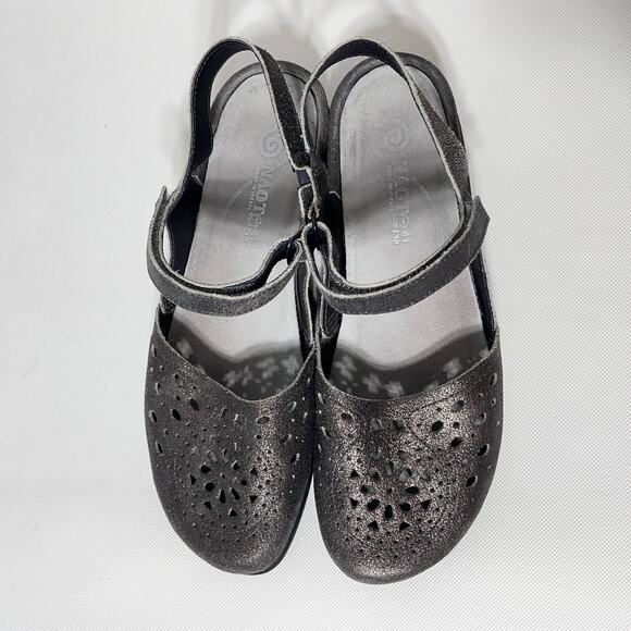 Naot Arataki Mary Jane Gray Shimmer Leather Sz 41 10 10.5 - Picture 6 of 10